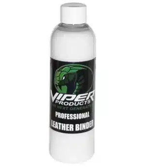 flaska innehållande läderförstärkare Leather Binder från vaurmärket Viper Products